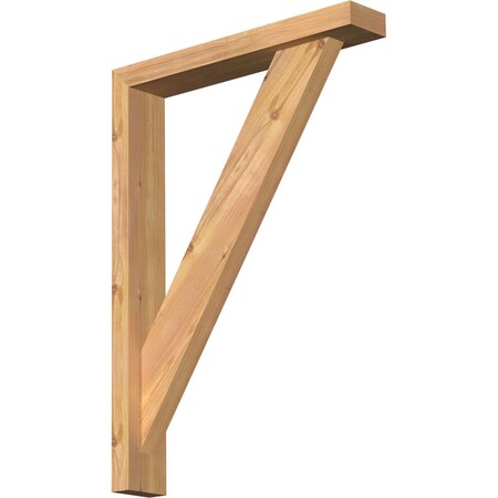 Ekena Millwork Traditional Block Smooth Bracket w/ Offset Brace, Western Red Cedar, 3 1/2"W x 20"D x 28"H BKT0402X20X28TRA05SWR